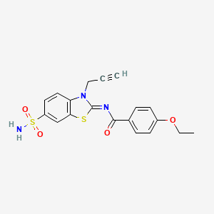 molecular formula C19H17N3O4S2 B2975213 4-乙氧基-N-(3-丙-2-炔基-6-磺酰胺基-1,3-苯并噻唑-2-亚基)苯甲酰胺 CAS No. 865182-47-4