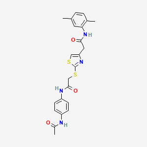 N-(4-acetamidophenyl)-2-((4-(2-((2,5-dimethylphenyl)amino)-2-oxoethyl)thiazol-2-yl)thio)acetamide