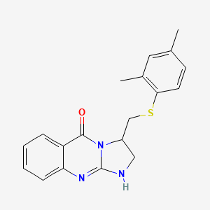 molecular formula C19H19N3OS B2975229 3-{[(2,4-dimethylphenyl)sulfanyl]methyl}-2,3-dihydroimidazo[2,1-b]quinazolin-5(1H)-one CAS No. 477887-35-7