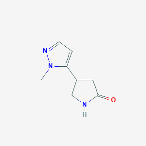 molecular formula C8H11N3O B2975232 4-(2-Methylpyrazol-3-yl)pyrrolidin-2-one CAS No. 1599076-69-3