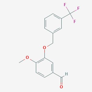 molecular formula C16H13F3O3 B2975238 4-甲氧基-3-{[3-(三氟甲基)苄基]氧基}苯甲醛 CAS No. 669739-13-3