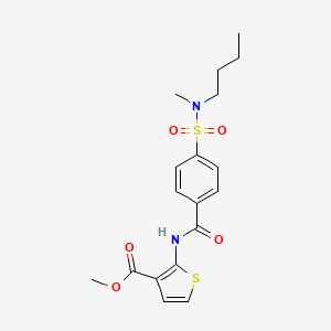 molecular formula C18H22N2O5S2 B2975245 Methyl 2-[[4-[butyl(methyl)sulfamoyl]benzoyl]amino]thiophene-3-carboxylate CAS No. 864940-36-3