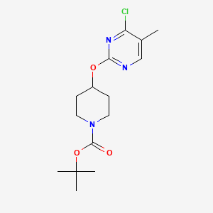 molecular formula C15H22ClN3O3 B2975250 tert-Butyl 4-((4-chloro-5-methylpyrimidin-2-yl)oxy)piperidine-1-carboxylate CAS No. 1261232-25-0