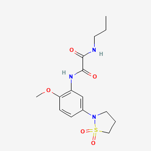 molecular formula C15H21N3O5S B2975253 N1-(5-(1,1-dioxidoisothiazolidin-2-yl)-2-methoxyphenyl)-N2-propyloxalamide CAS No. 1105228-86-1