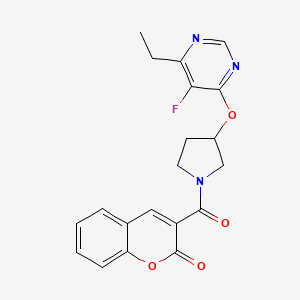 3-(3-((6-ethyl-5-fluoropyrimidin-4-yl)oxy)pyrrolidine-1-carbonyl)-2H-chromen-2-one