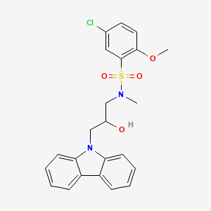 molecular formula C23H23ClN2O4S B2975258 N-(3-咔唑-9-基-2-羟丙基)-5-氯-2-甲氧基-N-甲基苯磺酰胺 CAS No. 692271-50-4