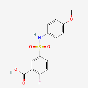 molecular formula C14H12FNO5S B2975261 2-fluoro-5-[(4-methoxyphenyl)sulfamoyl]benzoic Acid CAS No. 881486-59-5