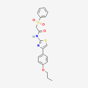 2-(benzenesulfonyl)-N-[4-(4-propoxyphenyl)-1,3-thiazol-2-yl]acetamide