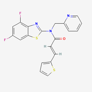 molecular formula C20H13F2N3OS2 B2975265 (E)-N-(4,6-difluorobenzo[d]thiazol-2-yl)-N-(pyridin-2-ylmethyl)-3-(thiophen-2-yl)acrylamide CAS No. 899964-76-2