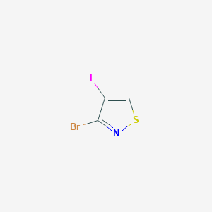 molecular formula C3HBrINS B2975266 3-溴-4-碘-1,2-噻唑 CAS No. 202287-54-5