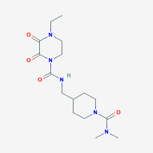 molecular formula C16H27N5O4 B2975269 N-{[1-(二甲基氨基甲酰基)哌啶-4-基]甲基}-4-乙基-2,3-二氧哌嗪-1-甲酰胺 CAS No. 2097924-84-8