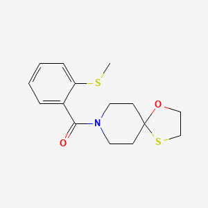 molecular formula C15H19NO2S2 B2975276 (2-(Methylthio)phenyl)(1-oxa-4-thia-8-azaspiro[4.5]decan-8-yl)methanone CAS No. 1351649-37-0