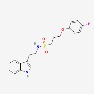 molecular formula C19H21FN2O3S B2975282 N-(2-(1H-indol-3-yl)ethyl)-3-(4-fluorophenoxy)propane-1-sulfonamide CAS No. 946320-73-6