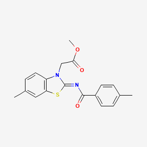 (Z)-methyl 2-(6-methyl-2-((4-methylbenzoyl)imino)benzo[d]thiazol-3(2H)-yl)acetate