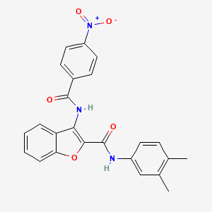 N-(3,4-dimethylphenyl)-3-(4-nitrobenzamido)benzofuran-2-carboxamide