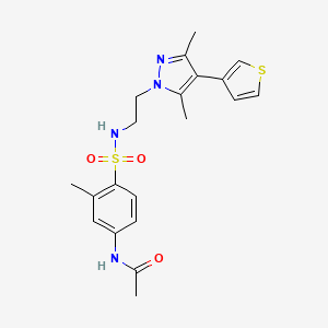 N-(4-(N-(2-(3,5-dimethyl-4-(thiophen-3-yl)-1H-pyrazol-1-yl)ethyl)sulfamoyl)-3-methylphenyl)acetamide