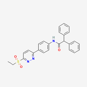 molecular formula C26H23N3O3S B2975309 N-(4-(6-(ethylsulfonyl)pyridazin-3-yl)phenyl)-2,2-diphenylacetamide CAS No. 921839-68-1