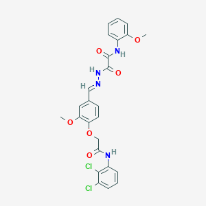 molecular formula C25H22Cl2N4O6 B297531 2-(2-{4-[2-(2,3-dichloroanilino)-2-oxoethoxy]-3-methoxybenzylidene}hydrazino)-N-(2-methoxyphenyl)-2-oxoacetamide 