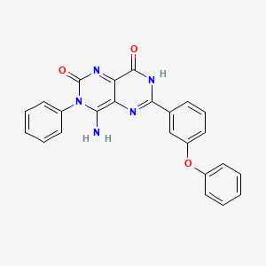 molecular formula C24H17N5O3 B2975311 4-Imino-3-phenyl-6-(3-phenoxyphenyl)-1,3,7-trihydro-5,7-diazaquinazoline-2,8-dione CAS No. 1119391-94-4
