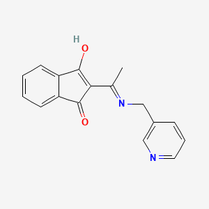 molecular formula C17H14N2O2 B2975327 2-(((3-Pyridylmethyl)amino)ethylidene)indane-1,3-dione CAS No. 374919-72-9
