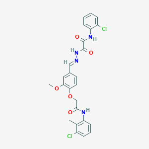 molecular formula C25H22Cl2N4O5 B297533 2-(2-{4-[2-(3-chloro-2-methylanilino)-2-oxoethoxy]-3-methoxybenzylidene}hydrazino)-N-(2-chlorophenyl)-2-oxoacetamide 