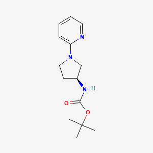 molecular formula C14H21N3O2 B2975336 tert-Butyl N-[(3S)-1-(pyridin-2-yl)pyrrolidin-3-yl]carbamate CAS No. 884653-76-3