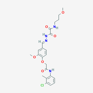 molecular formula C23H27ClN4O6 B297534 2-(2-{4-[2-(3-chloro-2-methylanilino)-2-oxoethoxy]-3-methoxybenzylidene}hydrazino)-N-(3-methoxypropyl)-2-oxoacetamide 