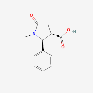 molecular formula C12H13NO3 B2975342 (2S)-1-Methyl-2alpha-phenyl-5-oxopyrrolidine-3beta-carboxylic acid CAS No. 883111-37-3