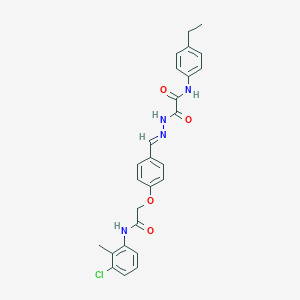 molecular formula C26H25ClN4O4 B297535 2-(2-{4-[2-(3-chloro-2-methylanilino)-2-oxoethoxy]benzylidene}hydrazino)-N-(4-ethylphenyl)-2-oxoacetamide 