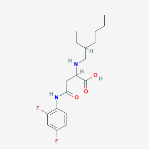 molecular formula C18H26F2N2O3 B2975355 4-((2,4-Difluorophenyl)amino)-2-((2-ethylhexyl)amino)-4-oxobutanoic acid CAS No. 1048012-38-9