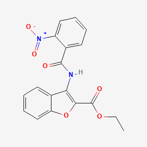 molecular formula C18H14N2O6 B2975359 Ethyl 3-(2-nitrobenzamido)benzofuran-2-carboxylate CAS No. 887888-47-3