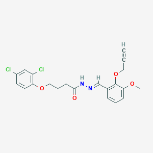 molecular formula C21H20Cl2N2O4 B297536 4-(2,4-dichlorophenoxy)-N'-{(E)-[3-methoxy-2-(prop-2-yn-1-yloxy)phenyl]methylidene}butanehydrazide 