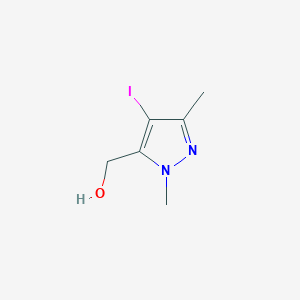 molecular formula C6H9IN2O B2975362 (4-Iodo-1,3-dimethyl-1H-pyrazol-5-yl)methanol CAS No. 1356998-41-8