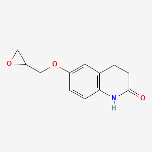 molecular formula C12H13NO3 B2975378 6-(Oxiran-2-ylmethoxy)-3,4-dihydroquinolin-2(1H)-one CAS No. 51780-90-6