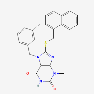 molecular formula C25H22N4O2S B2975379 3-methyl-7-[(3-methylphenyl)methyl]-8-{[(naphthalen-1-yl)methyl]sulfanyl}-2,3,6,7-tetrahydro-1H-purine-2,6-dione CAS No. 883819-01-0