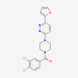 molecular formula C19H16Cl2N4O2 B2975386 (3,4-Dichlorophenyl)(4-(6-(furan-2-yl)pyridazin-3-yl)piperazin-1-yl)methanone CAS No. 1203048-99-0