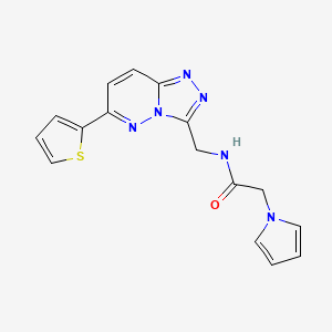 molecular formula C16H14N6OS B2975393 2-(1H-pyrrol-1-yl)-N-((6-(thiophen-2-yl)-[1,2,4]triazolo[4,3-b]pyridazin-3-yl)methyl)acetamide CAS No. 1903604-87-4