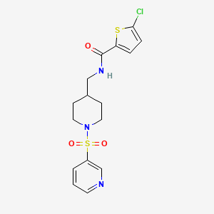 molecular formula C16H18ClN3O3S2 B2975404 5-chloro-N-((1-(pyridin-3-ylsulfonyl)piperidin-4-yl)methyl)thiophene-2-carboxamide CAS No. 1428362-67-7