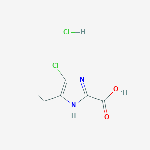 molecular formula C6H8Cl2N2O2 B2975406 4-chloro-5-ethyl-1H-imidazole-2-carboxylic acid hydrochloride CAS No. 2138116-85-3