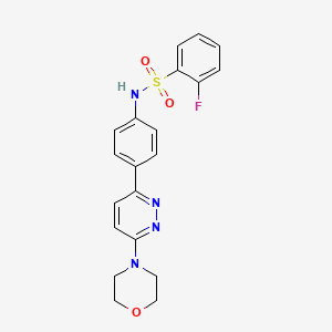 molecular formula C20H19FN4O3S B2975409 2-fluoro-N-[4-(6-morpholin-4-ylpyridazin-3-yl)phenyl]benzenesulfonamide CAS No. 946287-44-1