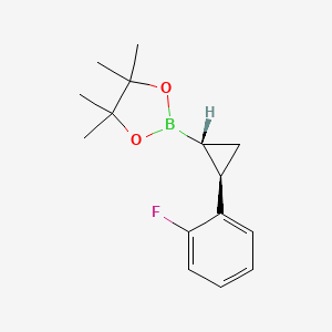 molecular formula C15H20BFO2 B2975410 rel-2-[(1R,2R)-2-(2-fluorophenyl)cyclopropyl]-4,4,5,5-tetramethyl-1,3,2-dioxaborolane CAS No. 2323602-45-3