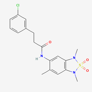 molecular formula C18H20ClN3O3S B2975427 3-(3-chlorophenyl)-N-(1,3,6-trimethyl-2,2-dioxido-1,3-dihydrobenzo[c][1,2,5]thiadiazol-5-yl)propanamide CAS No. 2034591-22-3