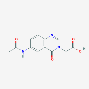 molecular formula C12H11N3O4 B2975428 2-(6-Acetamido-4-oxoquinazolin-3-yl)acetic acid CAS No. 2361793-74-8
