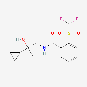 molecular formula C14H17F2NO4S B2975439 N-(2-cyclopropyl-2-hydroxypropyl)-2-((difluoromethyl)sulfonyl)benzamide CAS No. 1798619-03-0