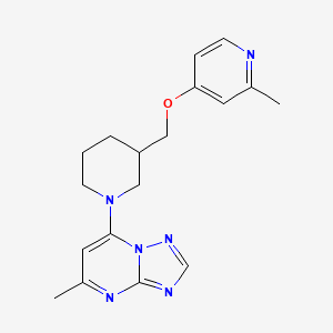 molecular formula C18H22N6O B2975449 5-Methyl-7-[3-[(2-methylpyridin-4-yl)oxymethyl]piperidin-1-yl]-[1,2,4]triazolo[1,5-a]pyrimidine CAS No. 2379971-51-2