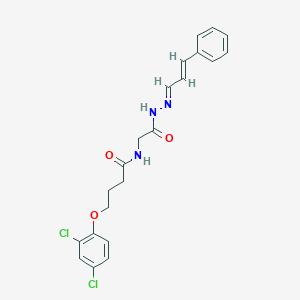 molecular formula C21H21Cl2N3O3 B297545 4-(2,4-dichlorophenoxy)-N-{2-oxo-2-[2-(3-phenyl-2-propenylidene)hydrazino]ethyl}butanamide 