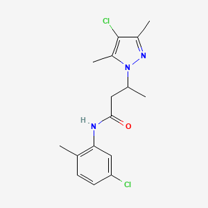 molecular formula C16H19Cl2N3O B2975451 3-(4-chloro-3,5-dimethylpyrazolyl)-N-(5-chloro-2-methylphenyl)butanamide CAS No. 890597-20-3