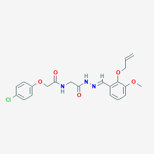 molecular formula C21H22ClN3O5 B297546 N-(2-{2-[2-(allyloxy)-3-methoxybenzylidene]hydrazino}-2-oxoethyl)-2-(4-chlorophenoxy)acetamide 
