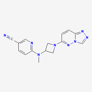 molecular formula C15H14N8 B2975463 6-[Methyl(1-{[1,2,4]triazolo[4,3-b]pyridazin-6-yl}azetidin-3-yl)amino]pyridine-3-carbonitrile CAS No. 2198742-16-2