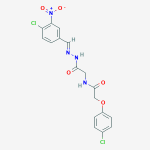 molecular formula C17H14Cl2N4O5 B297549 N-[2-(2-{4-chloro-3-nitrobenzylidene}hydrazino)-2-oxoethyl]-2-(4-chlorophenoxy)acetamide 
